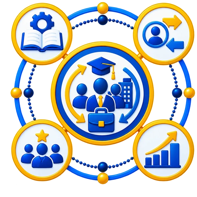 Ciclo de upskilling y reskilling del talento humano: formación, recualificación, desarrollo del equipo y crecimiento medible